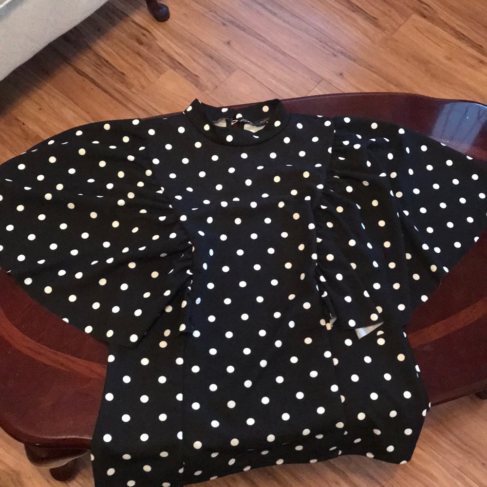 Polka dot peplum blouse